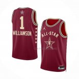 Maillot All Star 2024 New Orleans Pelicans Zion Williamson NO 1 Rouge