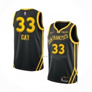 Maillot Golden State Warriors Rudy Gay NO 33 Ville 2023-24 Noir