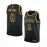 Maillot Los Angeles Lakers Kobe Bryant NO 8 Ville 2017-18 Noir