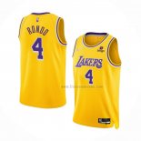 Maillot Los Angeles Lakers Rajon Rondo NO 4 75th Anniversary 2021-22 Jaune