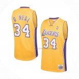 Maillot Los Angeles Lakers Shaquille O'neal NO 34 Mitchell & Ness 1999-00 Jaune