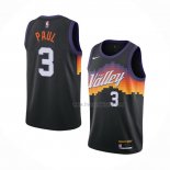 Maillot Phoenix Suns Chris Paul NO 3 Ville 2020-21 Noir