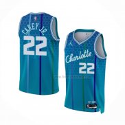 Maillot Charlotte Hornets Vernon Carey JR. NO 22 Ville 2021-22 Bleu