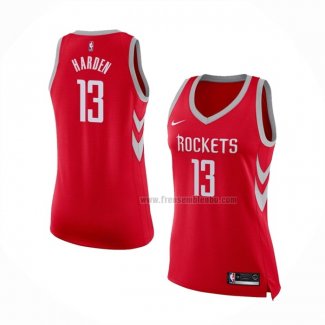 Maillot Femme Houston Rockets James Harden NO 13 Icon 2017-18 Rouge