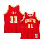 Maillot Houston Rockets Yao Ming NO 11 Hardwood Classics Throwback Rouge
