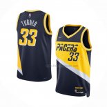 Maillot Indiana Pacers Myles Turner NO 33 Ville 2021-22 Bleu