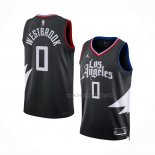 Maillot Los Angeles Clippers Russell Westbrook NO 0 Statement Noir