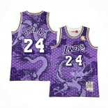 Maillot Los Angeles Lakers Kobe Bryant NO 24 Asian Heritage Throwback 1996-97 Volet