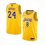 Maillot Los Angeles Lakers Kobe Bryant NO 8 24 Jaune