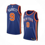 Maillot New York Knicks RJ Barrett NO 9 Ville 2023-24 Bleu