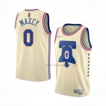 Maillot Philadelphia 76ers Tyrese Maxey NO 0 Earned 2020-21 Creme