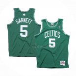 Maillot Boston Celtics Kevin Garnett NO 5 Hardwood Classics Throwback Vert