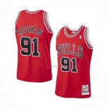 Maillot Chicago Bulls Dennis Rodman NO 91 Mitchell & Ness 1997-98 Rouge