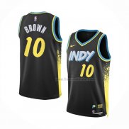 Maillot Indiana Pacers Kendall Brown NO 10 Ville 2023-24 Noir