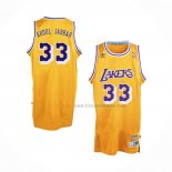 Maillot Los Angeles Lakers Kareem Abdul-jabbar NO 33 Retro Jaune