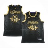 Maillot Los Angeles Lakers Kobe Bryant NO 24 8 Black Mamba Noir