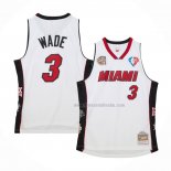 Maillot Miami Heat Dwyane Wade NO 3 Mitchell & Ness 2003-19 Blanc