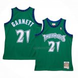 Maillot Minnesota Timberwolves Kevin Garnett NO 21 Hardwood Classics Throwback 1997-98 Vert