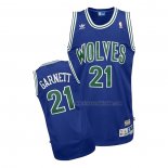 Maillot Minnesota Timberwolves Kevin Garnett NO 21 Retro Bleu2
