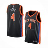 Maillot New York Knicks Derrick Rose NO 4 Ville 2022-23 Noir