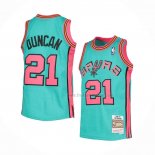 Maillot San Antonio Spurs Tim Duncan NO 21 Mitchell & Ness 1998-99 Vert