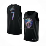Maillot Brooklyn Nets Kevin Durant NO 7 Iridescent Logo Noir