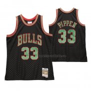 Maillot Chicago Bulls Scottie Pippen NO 33 Mitchell & Ness 1997-98 Vert Noir