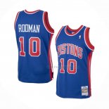 Maillot Detroit Pistons Dennis Rodman NO 10 Mitchell & Ness 1988-89 Bleu