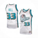 Maillot Detroit Pistons Grant Hill NO 33 Mitchell & Ness 1998-99 Blanc