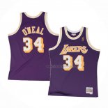Maillot Los Angeles Lakers Shaquille O'neal NO 34 Hardwood Classics Throwback Volet