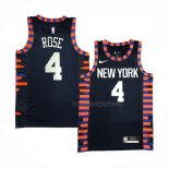 Maillot New York Knicks Derrick Rose NO 4 Ville Edition 2019-20 Bleu