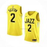 Maillot Utah Jazz Collin Sexton NO 2 Icon 2022-23 Jaune