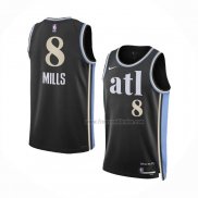 Maillot Atlanta Hawks Patty Mills NO 8 Ville 2023-24 Noir