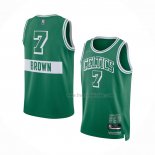 Maillot Boston Celtics Jaylen Brown NO 7 Ville 2021-22 Vert