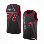 Maillot Chicago Bulls Henri Drell NO 77 Ville 2023-24 Noir