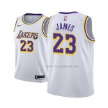 Maillot Enfant Los Angeles Lakers LeBron James NO 23 Association 2017-18 Blanc