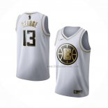 Maillot Golden Edition Los Angeles Clippers Paul George NO 13 Blanc