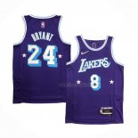 Maillot Los Angeles Lakers Kobe Bryant NO 8 24 Ville Edition 2021-22 Volet