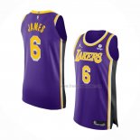 Maillot Los Angeles Lakers LeBron James NO 6 Statement Authentique Volet