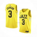 Maillot Utah Jazz Stanley Johnson NO 3 Icon 2022-23 Jaune