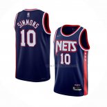 Maillot Brooklyn Nets Ben Simmons NO 10 Ville 2021-22 Bleu
