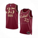 Maillot Cleveland Cavaliers Isaac Okoro NO 35 Ville 2023-24 Rouge