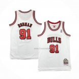 Maillot Enfant Chicago Bulls Dennis Rodman NO 91 Mitchell & Ness 1997-98 Blanc