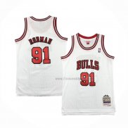 Maillot Enfant Chicago Bulls Dennis Rodman NO 91 Mitchell & Ness 1997-98 Blanc