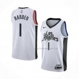 Maillot Los Angeles Clippers James Harden NO 1 Ville 2019-20 Blanc