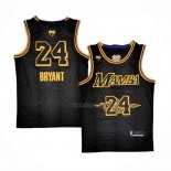 Maillot Los Angeles Lakers Kobe Bryant NO 24 Black Mamba Noir