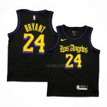 Maillot Los Angeles Lakers Kobe Bryant NO 24 Ville 2019-20 Noir