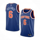 Maillot New York Knicks Kristaps Porzingis NO 6 Icon Bleu