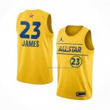 Maillot All Star 2021 Los Angeles Lakers LeBron James NO 23 Or