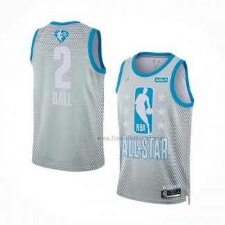 Maillot All Star 2022 Charlotte Hornets LaMelo Ball NO 2 Gris